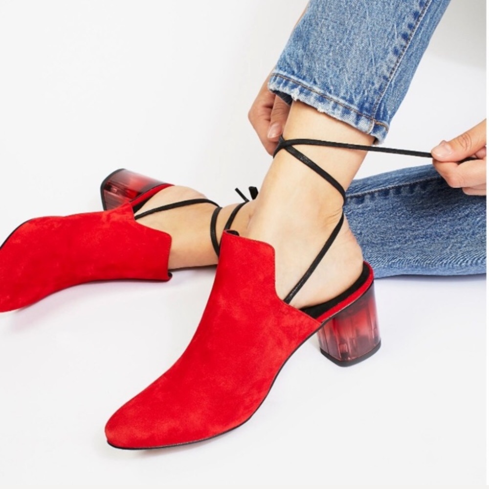 Free People Red Ankle Booties